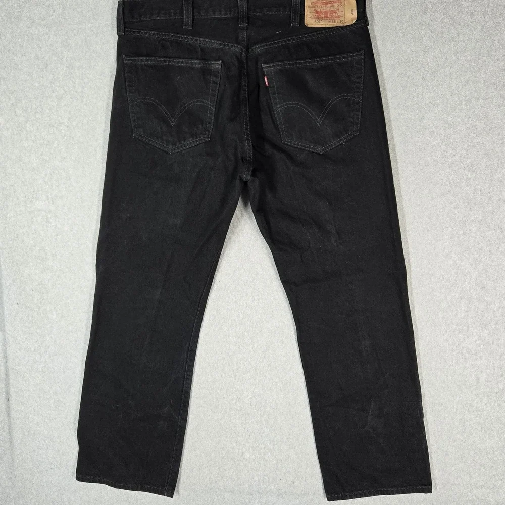 VINTAGE Levi's 501 Men Jeans 38X30 Black Y2K Denim Original Fit Straight Leg